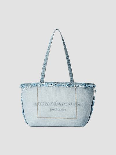 Alexander Wang Women's Punch Medium Frayed Denim Tote Bag