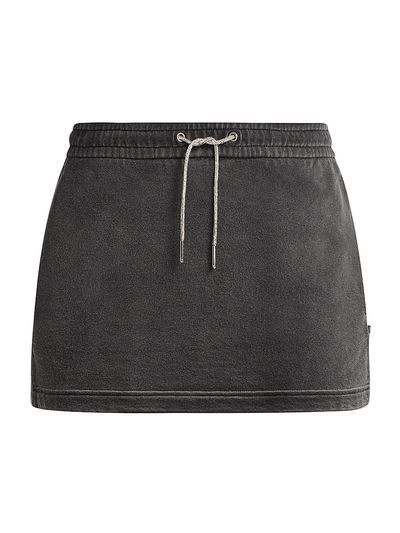 Alexander Wang Women's Rhinestone Drawcord Cotton Terry Miniskirt