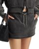 Alexander Wang Women's Rhinestone Drawcord Cotton Terry Miniskirt - 6