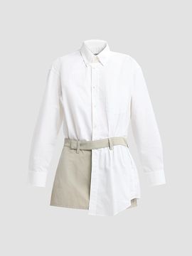 Alexander Wang Women's Tucked Shirt Cotton Romper