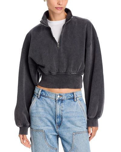 Alexanderwang alexanderwang Cropped Half Zip Sweatshirt