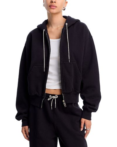 Alexanderwang.t alexanderwang. t Rhinestone Drawstring Zip Up Hoodie