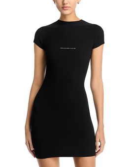Alexanderwang.t alexanderwang. t Ribbed Logo Bodycon Dress