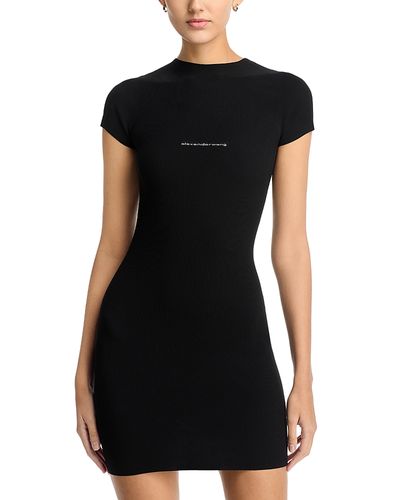 Alexanderwang.t alexanderwang. t Ribbed Logo Bodycon Dress