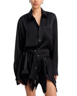 Alexanderwang.t alexanderwang. t Silk Cut Off Double Shirt Dress