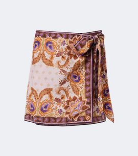 Alexandra Miro Alexandra Miro Lorelei printed cotton and silk wrap skirt