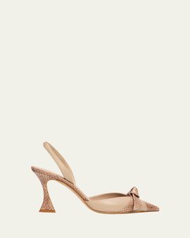 Alexandre Birman 85mm Clarita Mixed Leather Slingback Pumps