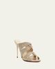 Alexandre Birman 85mm Sabrina Metallic Open-Toe Mules - 2