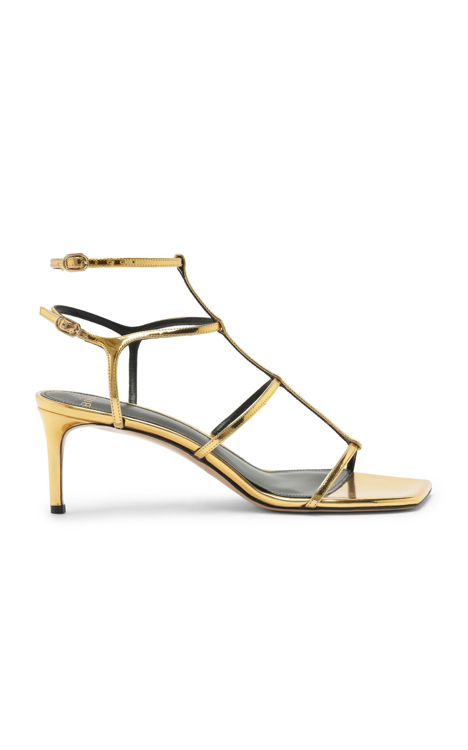 Alexandre Birman Alexandre Birman Amanda Metallic Leather Sandals Gold
