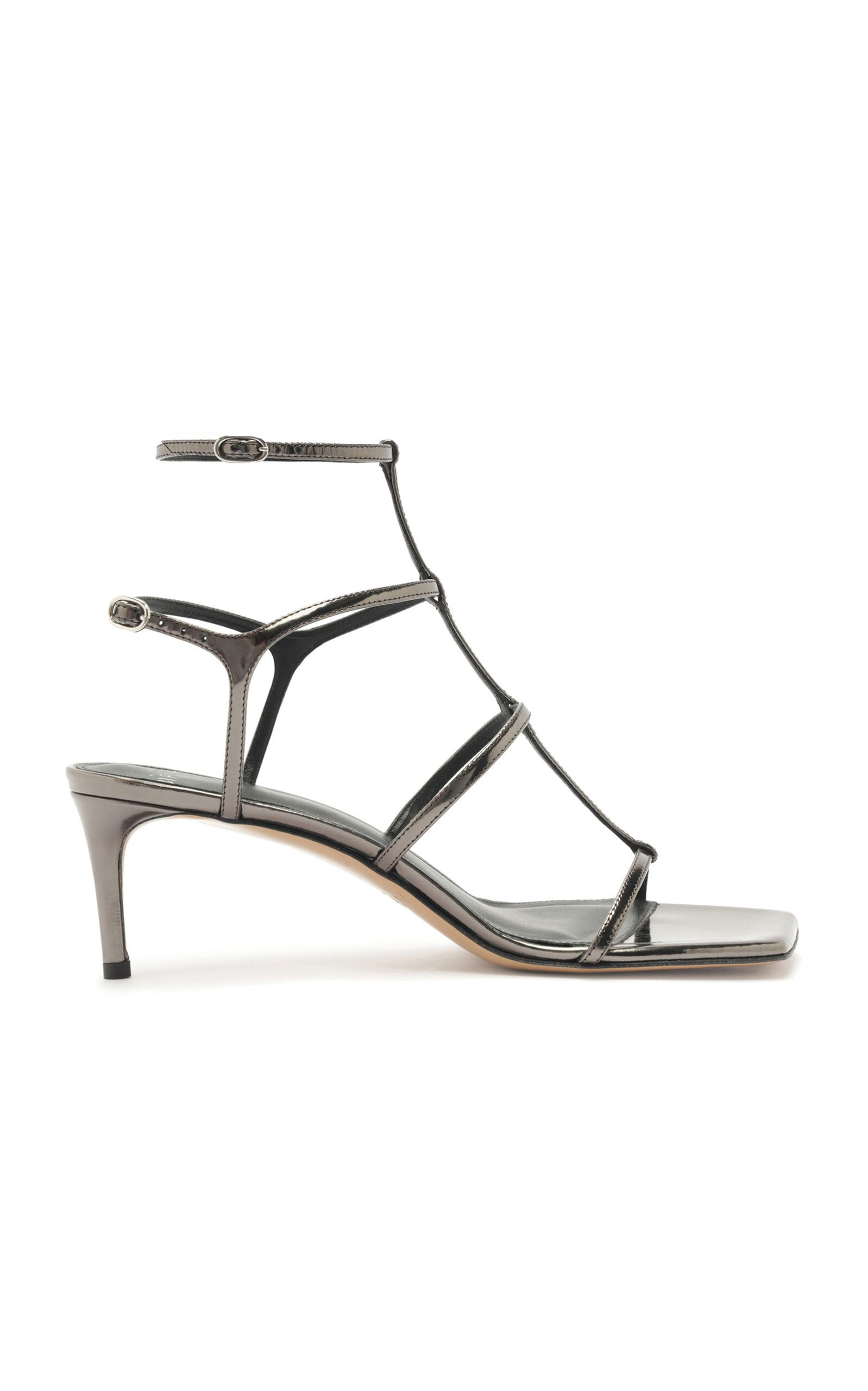 Alexandre Birman Alexandre Birman Amanda Metallic Leather Sandals Grey