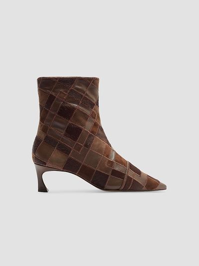 Alexandre Birman Women's Annelise 50MM Leather & Calf Hair Ankle Boots
