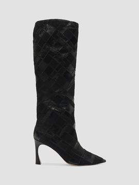 Alexandre Birman Women's Annelise 85MM Leather & Calf Hair Knee-High Boots