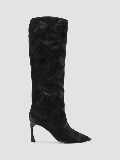 Alexandre Birman Women's Annelise 85MM Leather & Calf Hair Knee-High Boots