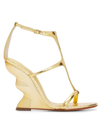 Alexandre Birman Women's Boonie 100MM Leather Wedge-Heel Sandals