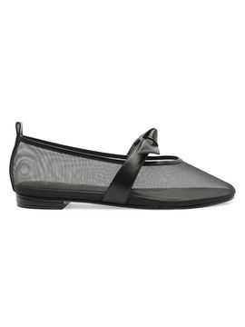 Alexandre Birman Women's Clarita Leather-Trim Mesh Ballet Flats