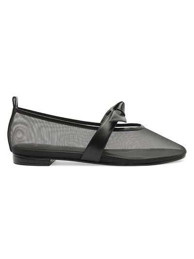 Alexandre Birman Women's Clarita Leather-Trim Mesh Ballet Flats