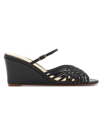 Alexandre Birman Women's Lilian 75MM Woven Leather Wedge Sandals