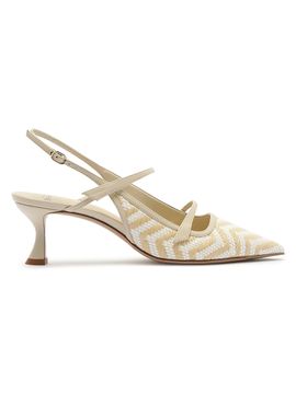 Alexandre Birman Women's Tita 60MM Raffia-Leather Slingback Pumps