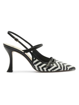 Alexandre Birman Women's Tita 85MM Zigzag Raffia Slingback Pumps