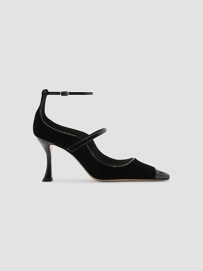 Alexandre Birman Women's Tita Wave 85MM Velvet & Patent Leather Pumps