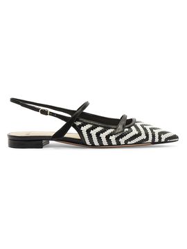 Alexandre Birman Women's Tita Zigzag Raffia Slingback Flats