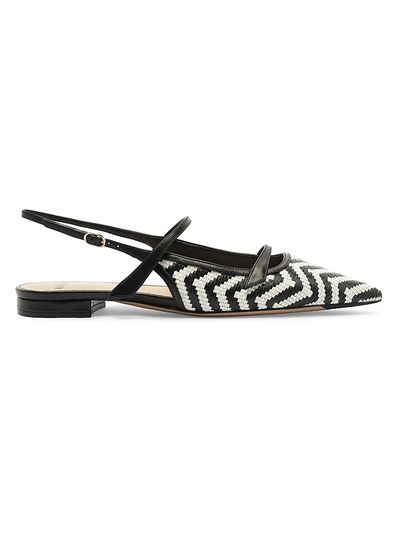Alexandre Birman Women's Tita Zigzag Raffia Slingback Flats