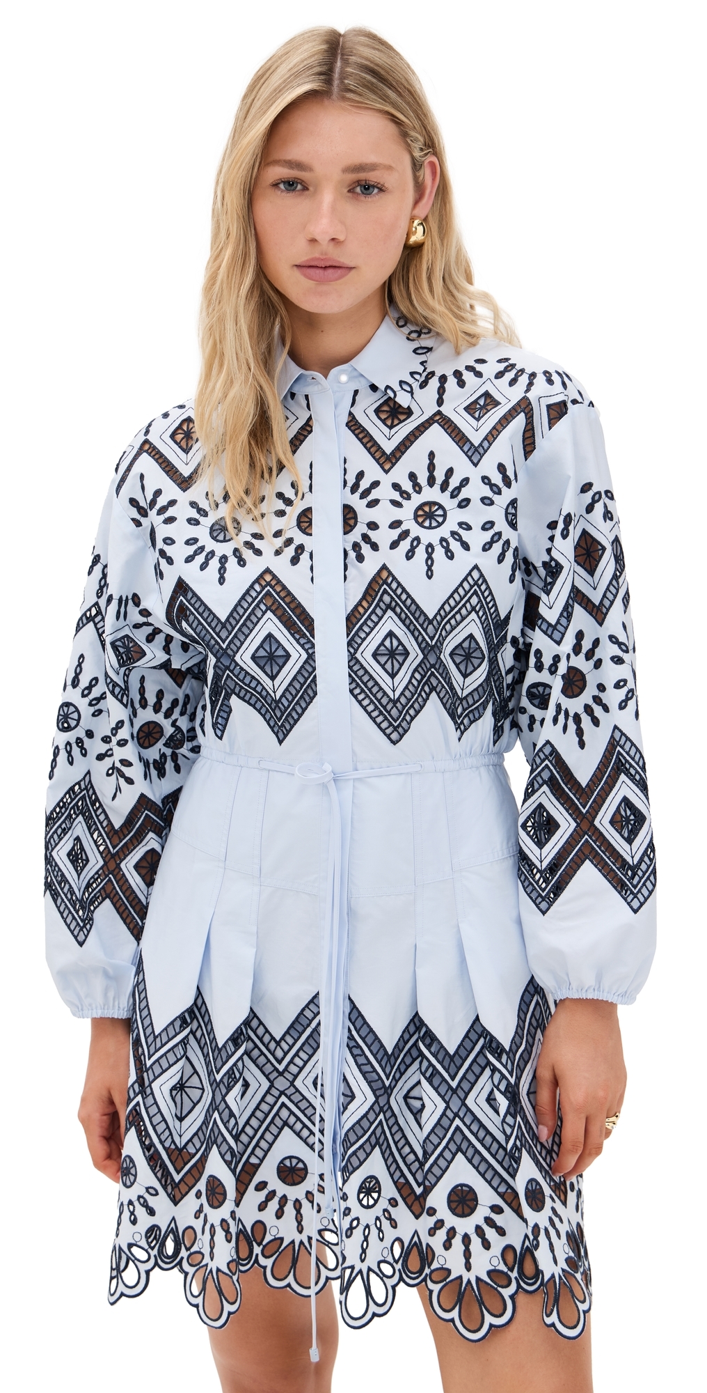 alexis blue and white embroidered dress Alexis Ada Striped Embroidered Maxi Dress In Blue
