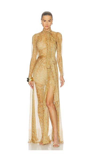 alexis gold dresses Alexis Midi Dress, in Rose Gold Luxe Satin, Size: Small | Show Me Your Mumu main image 1