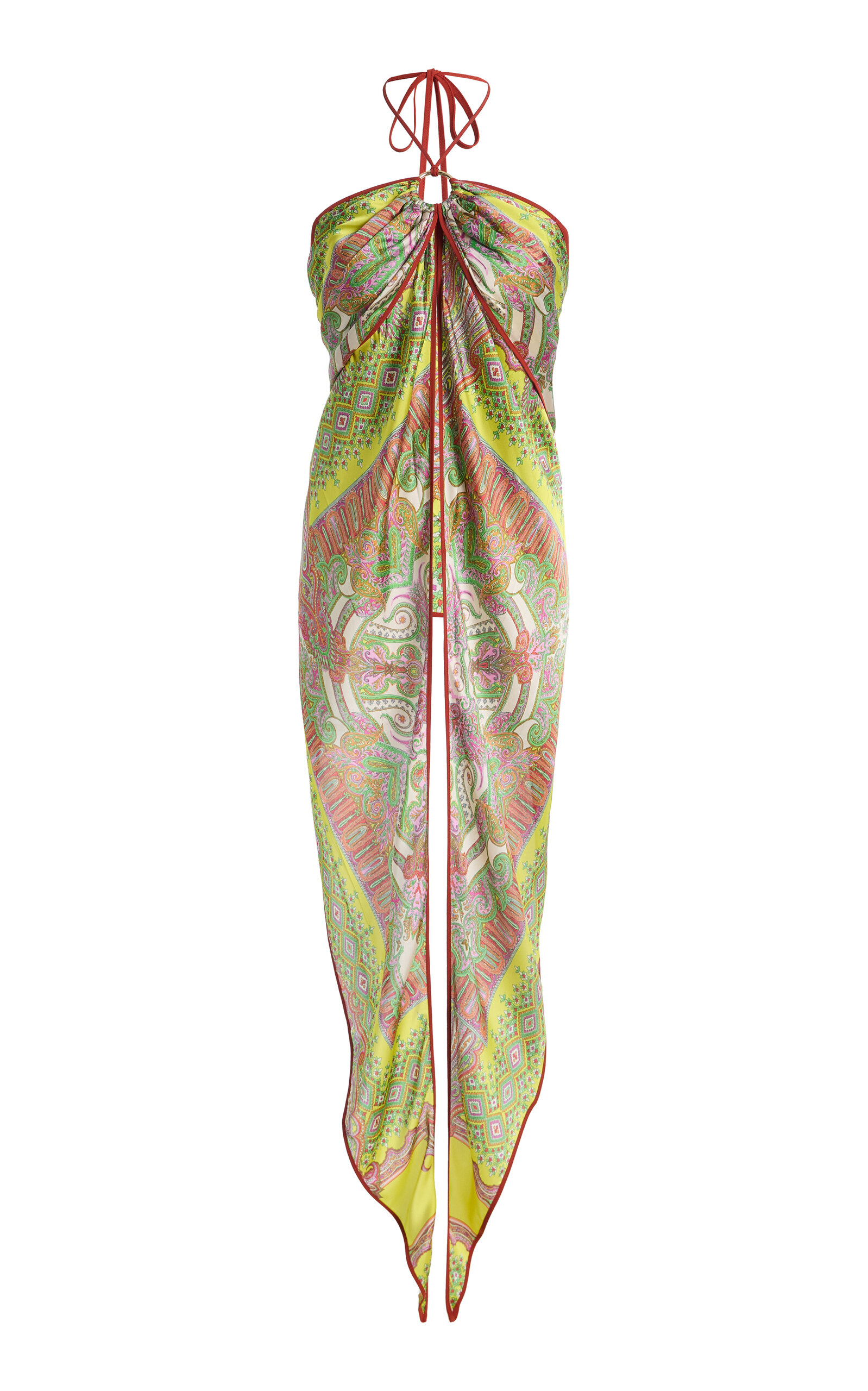 Alexis Alexis Vulcano Draped Twill Halter Top