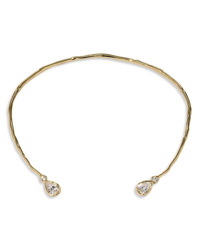 Alexis Bittar Alexis Bittar Asterales Cubic Zirconia Capped Skinny Structured Collar Necklace, 4.75