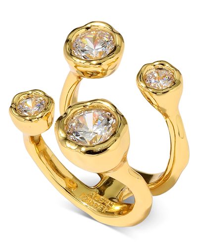 Alexis Bittar Alexis Bittar Asterales Cubic Zirconia Open Double Row Ring in 14K Gold Plated