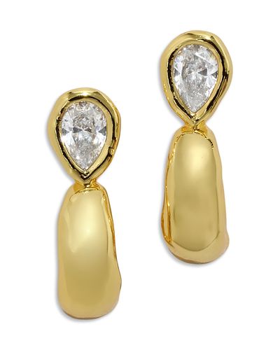 Alexis Bittar Alexis Bittar Asterales Cubic Zirconia Pear Shape Drop Hoop Earrings