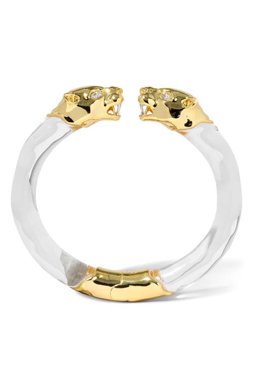 Alexis Bittar Alexis Bittar Panther Visage Lucite Hinge Cuff Bracelet