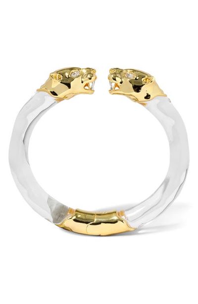 Alexis Bittar Alexis Bittar Panther Visage Lucite Hinge Cuff Bracelet