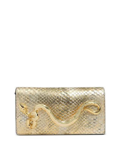 Alexis Bittar Alexis Bittar Serpent Side Handle Embossed Metallic Leather Clutch