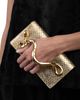 Alexis Bittar Alexis Bittar Serpent Side Handle Embossed Metallic Leather Clutch - 3