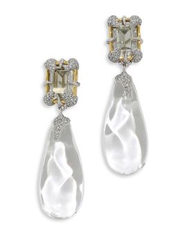 Alexis Bittar Alexis Bittar Silverlake Crystal & Lucite Clip On Statement Earrings