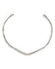 Alexis Bittar Alexis Bittar Solanales Crystal Skinny Structured Collar Necklace in Silver Tone, 4.75 - 1