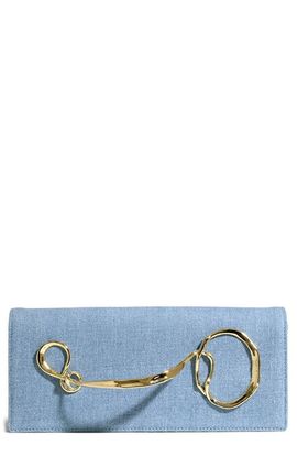 Alexis Bittar Alexis Bittar Twist Handle Denim Clutch