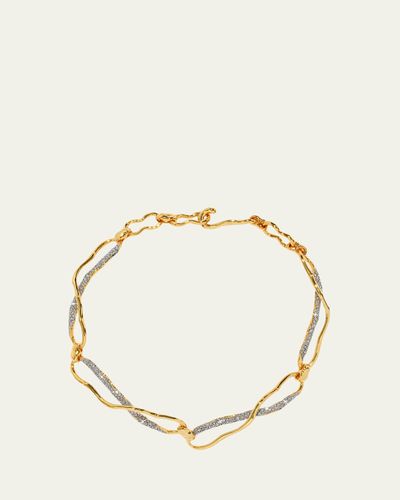 Alexis Bittar Solanes Gold Crystal Infinity Link Necklace