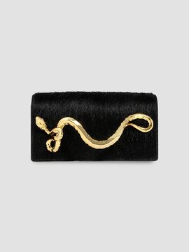 Alexis Bittar Women's 14K-Gold-Plated Serpent Handle & Calf Hair Clutch