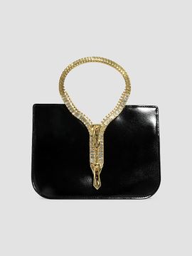 Alexis Bittar Women's 14K-Gold-Plated Zipper & Leather Top Handle Bag