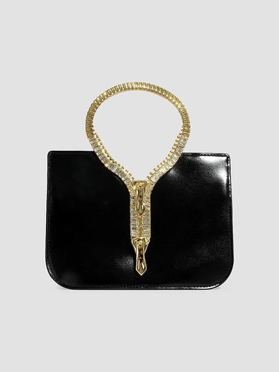 Alexis Bittar Women's 14K-Gold-Plated Zipper & Leather Top Handle Bag