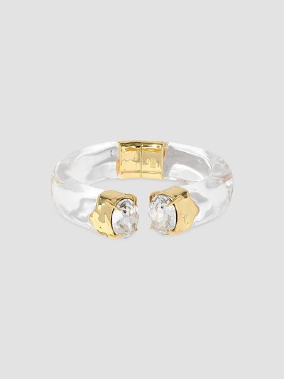 Alexis Bittar Women's Bonbon Gold-Plated, Lucite & Crystal Hinged Cuff