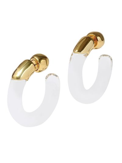 Alexis Bittar Women's Goldtone & Lucite Reversible Hoop Earrings