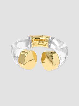 Alexis Bittar Women's Liquid Lucite 14K-Gold-Plated Hinged Cuff