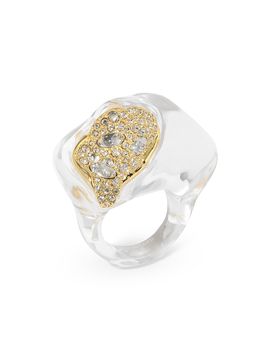 Alexis Bittar Women's Liquid Lucite Geode 14K-Gold-Plated & Crystal Ring