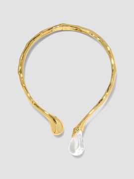 Alexis Bittar Women's Liquid Lucite Sprout 14K-Gold-Plated Hinged Collar Necklace
