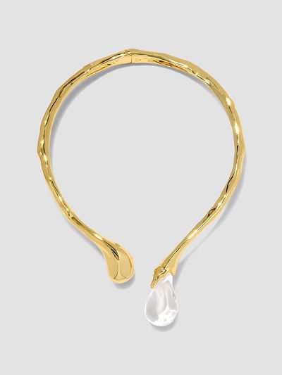 Alexis Bittar Women's Liquid Lucite Sprout 14K-Gold-Plated Hinged Collar Necklace