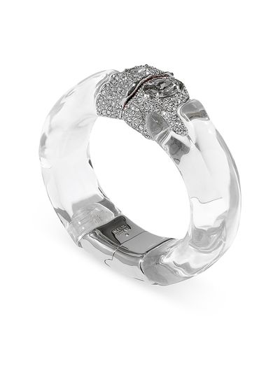 Alexis Bittar Women's Silverlake Rhodium-Plated, Lucite & Crystal Hinged Bangle
